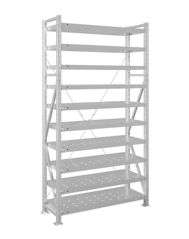 Стеллаж MS U 2000x1500x600 10 полок (200 кг, перф) купить в Самаре Стеллаж MS U 2000x1500x600 10 полок (200 кг, перф) купить в Самаре