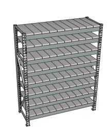 Стеллаж грузовой СГР 2500x1500x600 8 полок (металл)
