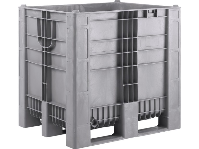 BoxPallet 1200х1000х1140 сплошной, на 3-х полозьях серый купить в Самаре