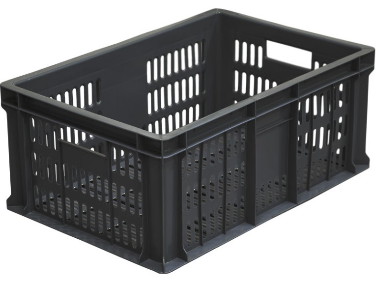 Ящик 600х400х250 с перфорацией чёрный купить в Самаре Ящик 600х400х250 с перфорацией чёрный купить в Самаре