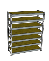 Стеллаж грузовой СГР 2500x1200x400 7 полок (фанера)