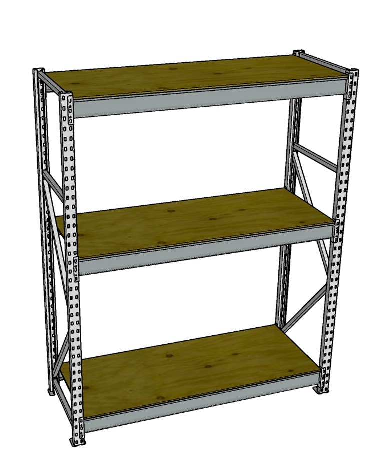 Стеллаж грузовой СГР 2500x1200x600 3 полки (фанера) купить в Самаре Стеллаж грузовой СГР 2500x1200x600 3 полки (фанера) купить в Самаре