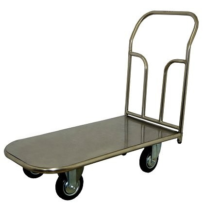 Платформенная тележка ТП НЖ 1 (г/п 300 кг, 800x500 мм, колеса черная резина 160 мм, нержавеющая сталь) купить в Самаре