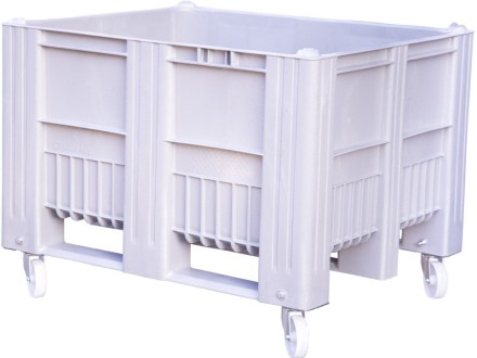 BoxPallet 1200x1000x900 мм сплошной на колесах серый купить в Самаре