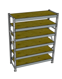 Стеллаж грузовой СГР 2000x1500x800 6 полок (фанера) Стеллаж грузовой СГР 2000x1500x800 6 полок (фанера)