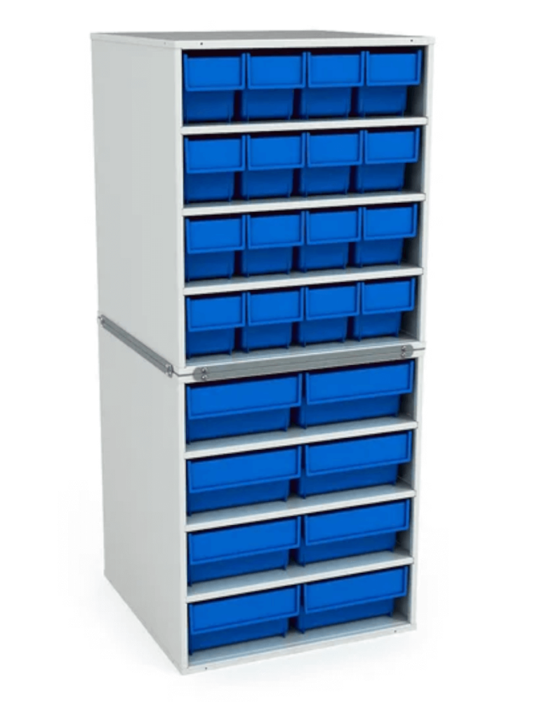 Стационарная кассетница ДиКом (на 2 яруса) с синими ящиками купить в Самаре Стационарная кассетница ДиКом (на 2 яруса) с синими ящиками купить в Самаре