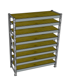 Стеллаж грузовой СГР 2500x900x1000 8 полок (фанера)