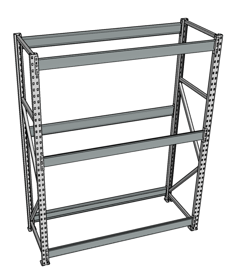 Стеллаж грузовой СГР 2500x1200x600 3 полки (без настила) купить в Самаре Стеллаж грузовой СГР 2500x1200x600 3 полки (без настила) купить в Самаре