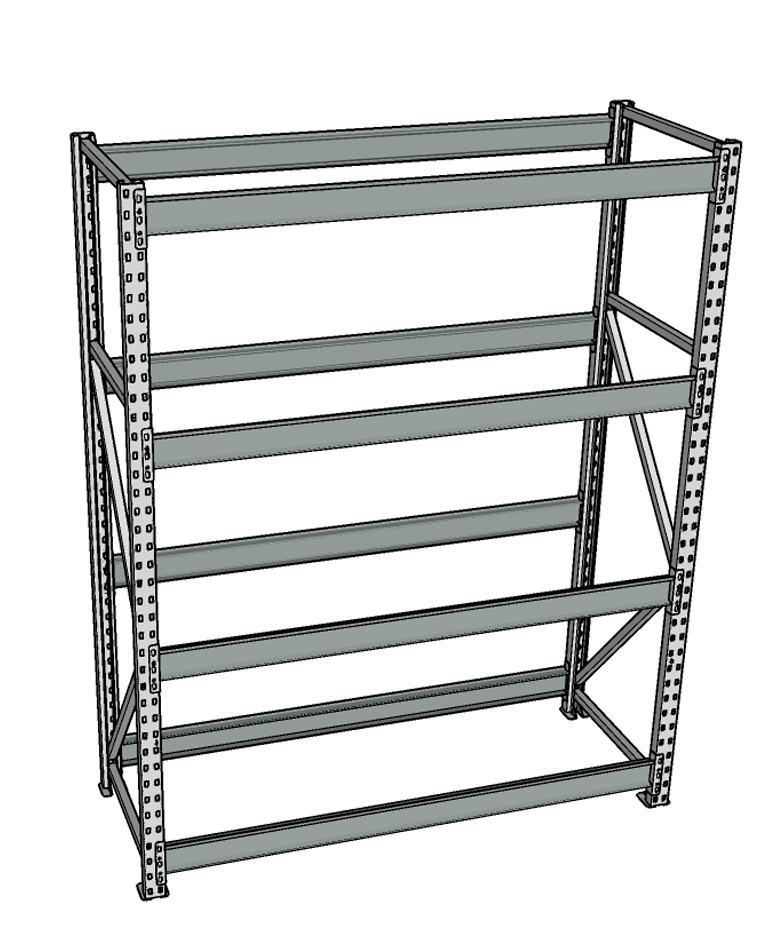 Стеллаж грузовой СГР 3000x1500x400 4 полки (без настила) купить в Самаре Стеллаж грузовой СГР 3000x1500x400 4 полки (без настила) купить в Самаре