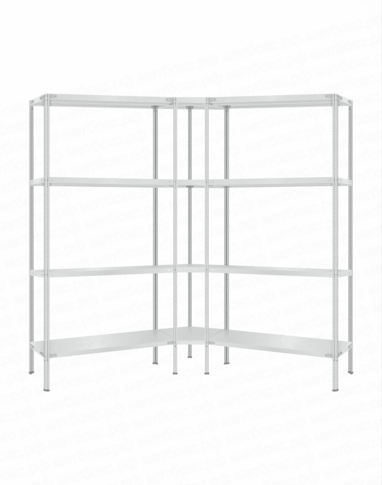 Стеллаж угловой 2000х1500х1500 (4 яруса глубиной 300мм) купить в Самаре Стеллаж угловой 2000х1500х1500 (4 яруса глубиной 300мм) купить в Самаре