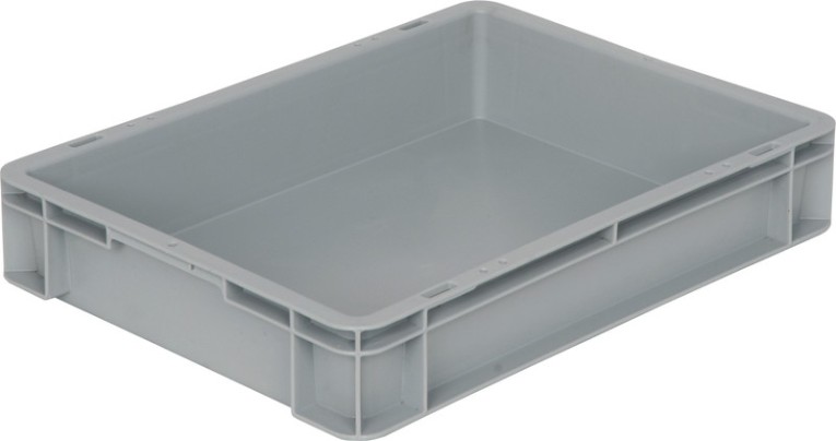 Ящик 400х300х75 сплошной, без ручек, гладкое дно, серый B-4375 купить в Самаре Ящик 400х300х75 сплошной, без ручек, гладкое дно, серый B-4375 купить в Самаре