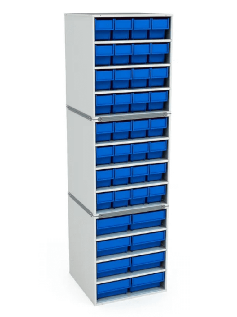 Стационарная кассетница ДиКом (на 3 яруса) с синими ящиками купить в Самаре Стационарная кассетница ДиКом (на 3 яруса) с синими ящиками купить в Самаре