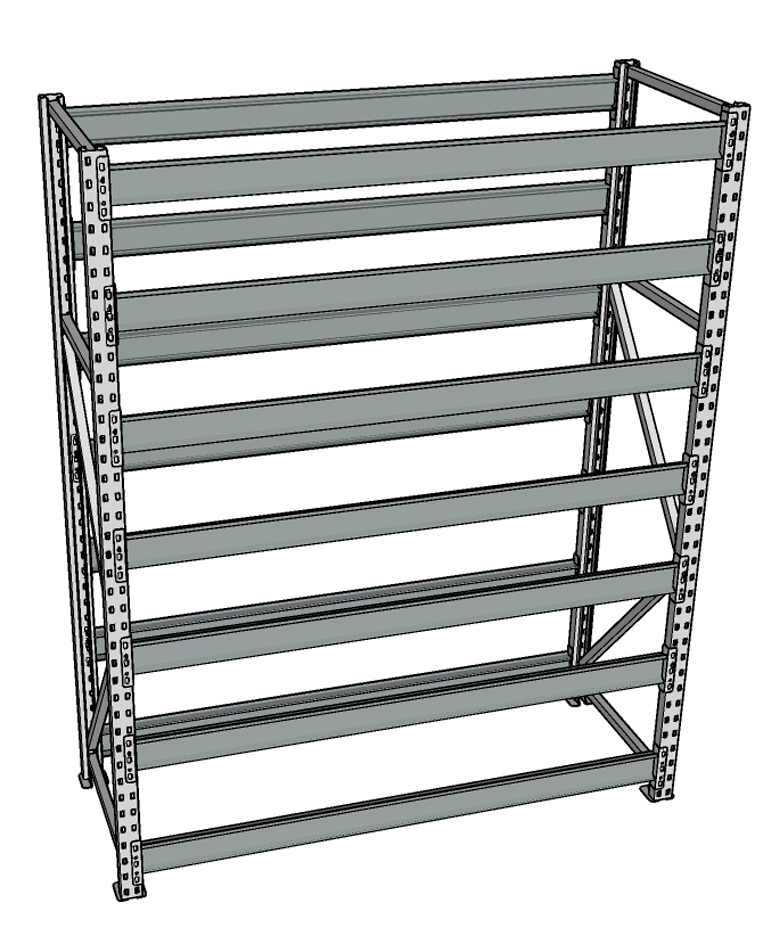 Стеллаж грузовой СГР 2500x1800x600 7 полок (без настила) купить в Самаре Стеллаж грузовой СГР 2500x1800x600 7 полок (без настила) купить в Самаре