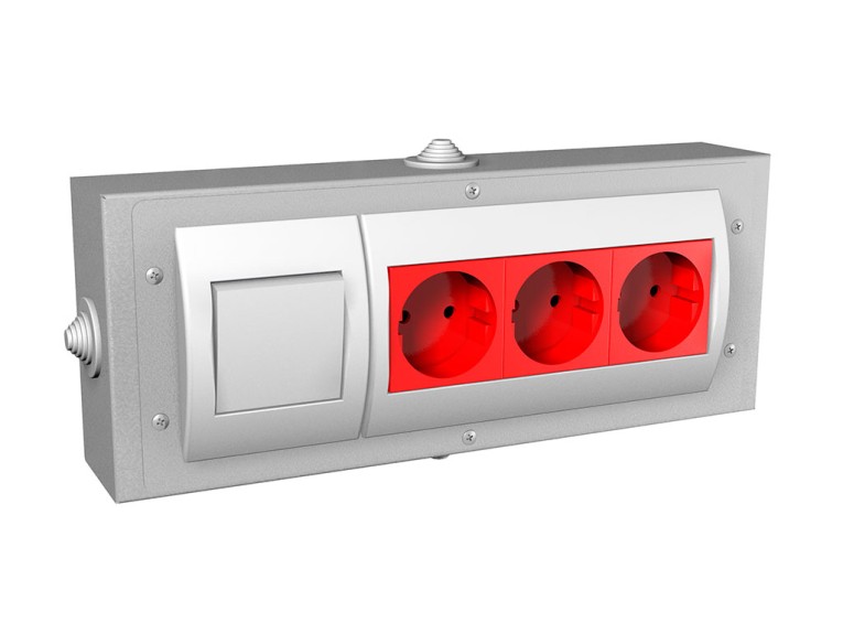 Блок электророзеток для экранов Практик Блок электророзеток для экранов Практик