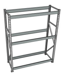 Стеллаж грузовой СГР 2500x1800x1000 3 полки (без настила)