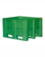 BoxPallet 1200x1000x740 мм сплошной на полозьях зелёный BoxPallet 1200x1000x740 мм сплошной на полозьях зелёный