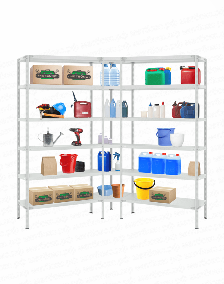 Стеллаж угловой 2000х1800х1800 (6 ярусов глубиной 600мм) купить в Самаре Стеллаж угловой 2000х1800х1800 (6 ярусов глубиной 600мм) купить в Самаре