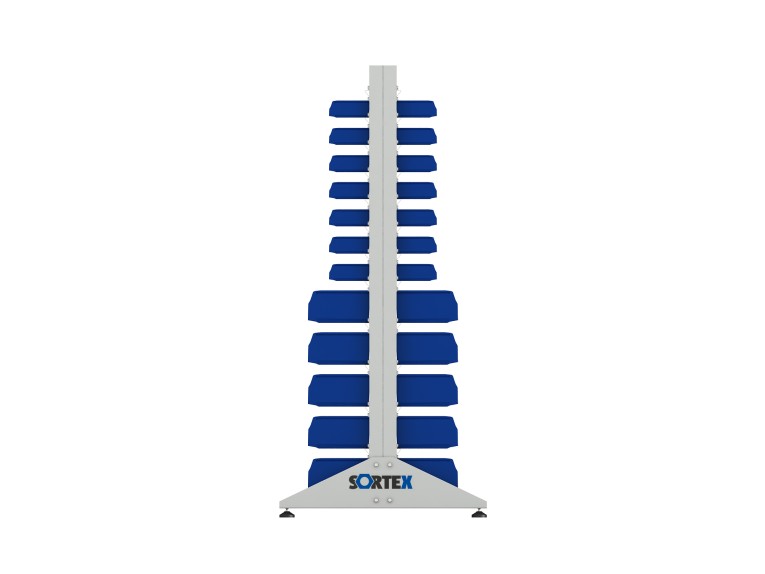 Стеллаж для пластиковых лотков SORTEX двухсторонний 1800x1000x800.04 купить в Самаре Стеллаж для пластиковых лотков SORTEX двухсторонний 1800x1000x800.04 купить в Самаре