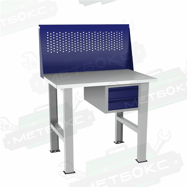 Верстак бестумбовый с подвесным ящиком ВП-Э с экраном купить в Самаре Верстак бестумбовый с подвесным ящиком ВП-Э с экраном купить в Самаре