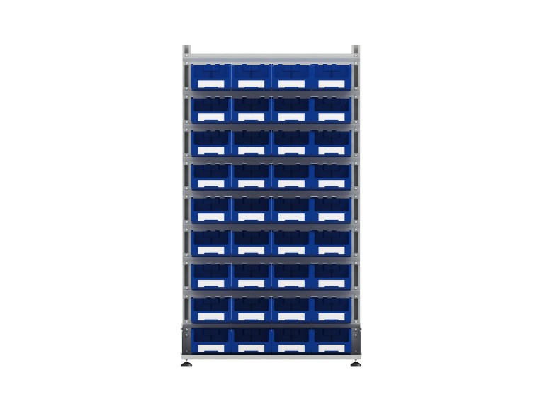 Стеллаж для пластиковых лотков SORTEX односторонний 1800x1000x450.03 купить в Самаре Стеллаж для пластиковых лотков SORTEX односторонний 1800x1000x450.03 купить в Самаре