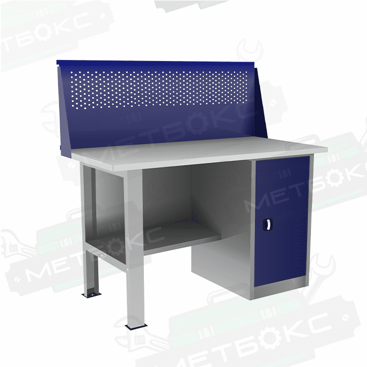 Однотумбовый слесарный верстак ВП-2/1,4 с экраном купить в Самаре