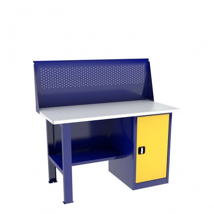 Однотумбовый слесарный верстак ВП-2/1,4 с экраном купить в Самаре