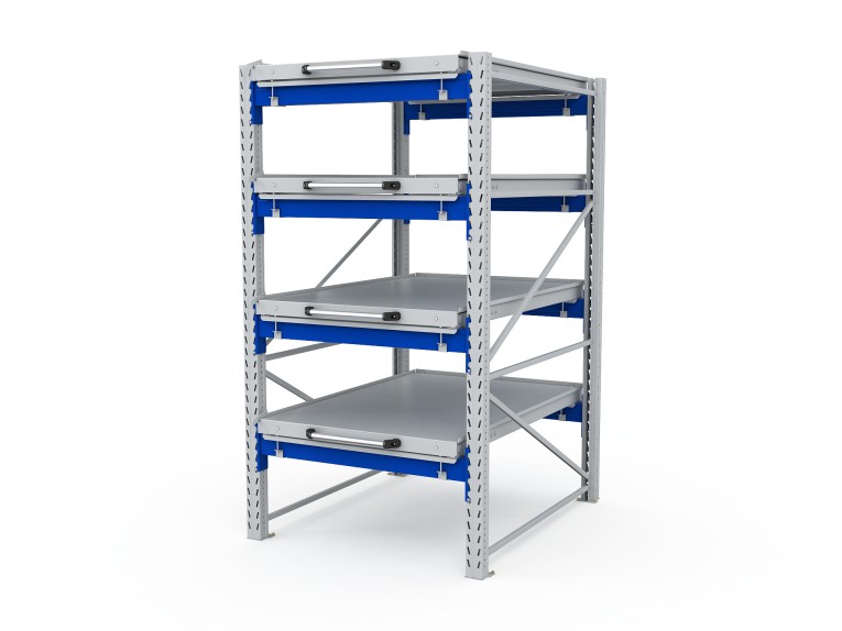 Стеллаж с выкатными платформами S-HEAVY 1000/900 (4 яруса хранения) купить в Самаре Стеллаж с выкатными платформами S-HEAVY 1000/900 (4 яруса хранения) купить в Самаре