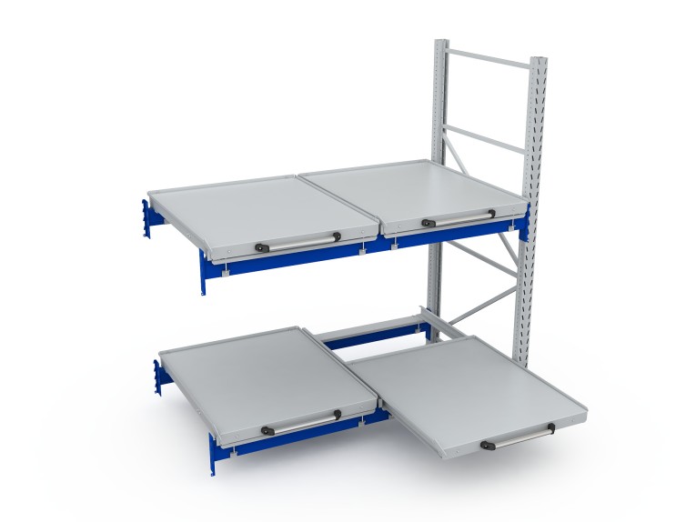 Стеллаж с выкатными платформами S-HEAVY 500 (2 яруса хранения) купить в Самаре Стеллаж с выкатными платформами S-HEAVY 500 (2 яруса хранения) купить в Самаре