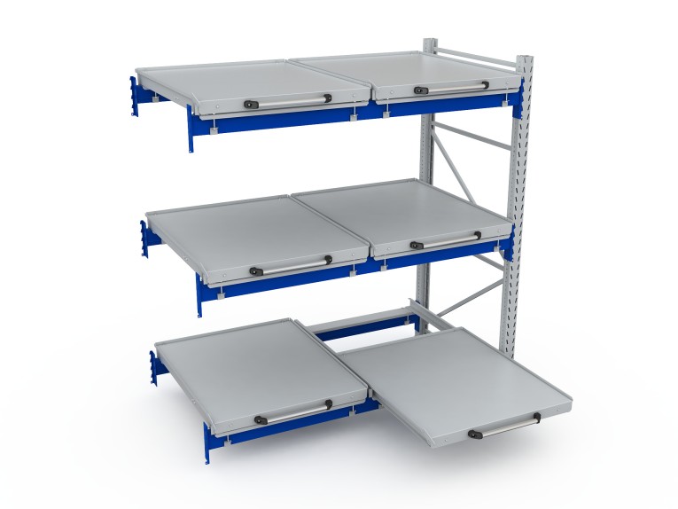 Стеллаж с выкатными платформами S-HEAVY 500 (3 яруса хранения) купить в Самаре Стеллаж с выкатными платформами S-HEAVY 500 (3 яруса хранения) купить в Самаре