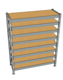 Стеллаж грузовой СГР 3000x900x400 8 полок (ДСП)