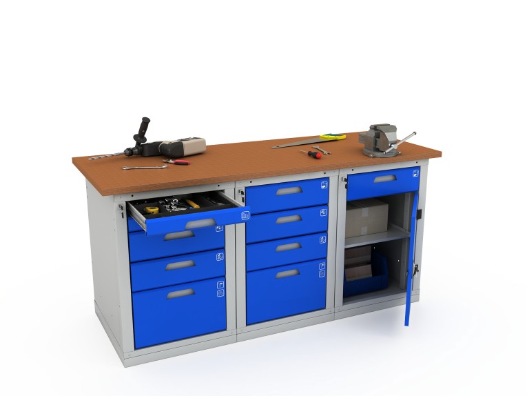 Верстак трехтумбовый WOKER PRO 3542.1800 купить в Самаре Верстак трехтумбовый WOKER PRO 3542.1800 купить в Самаре